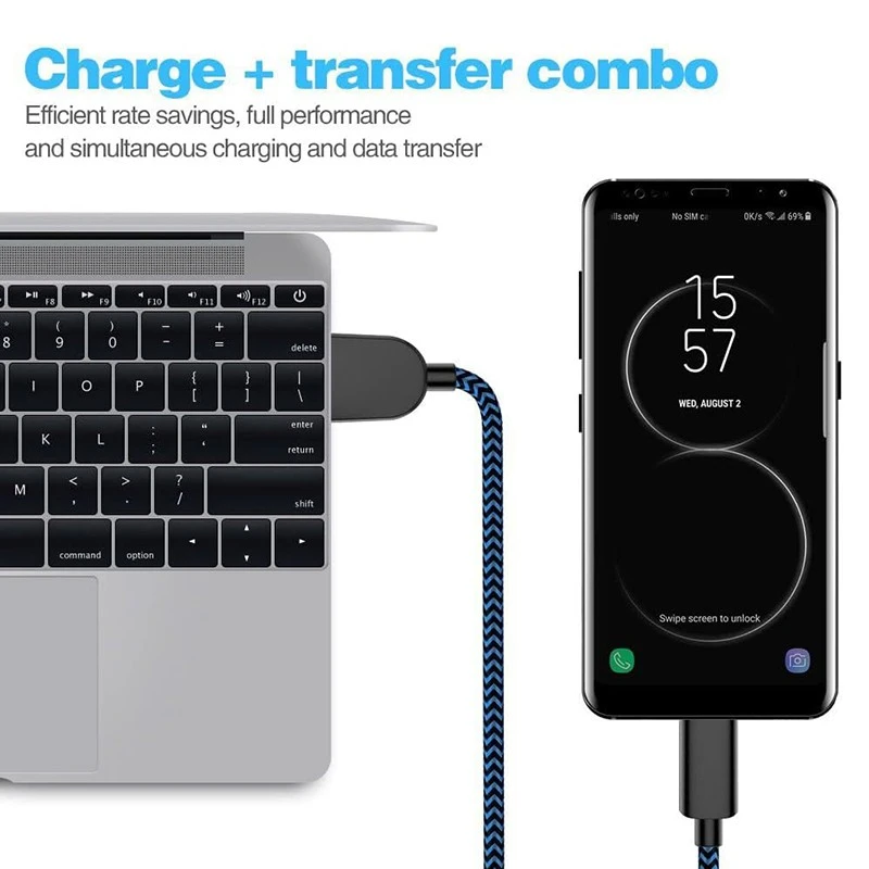USB A to USB C cable with fast speed